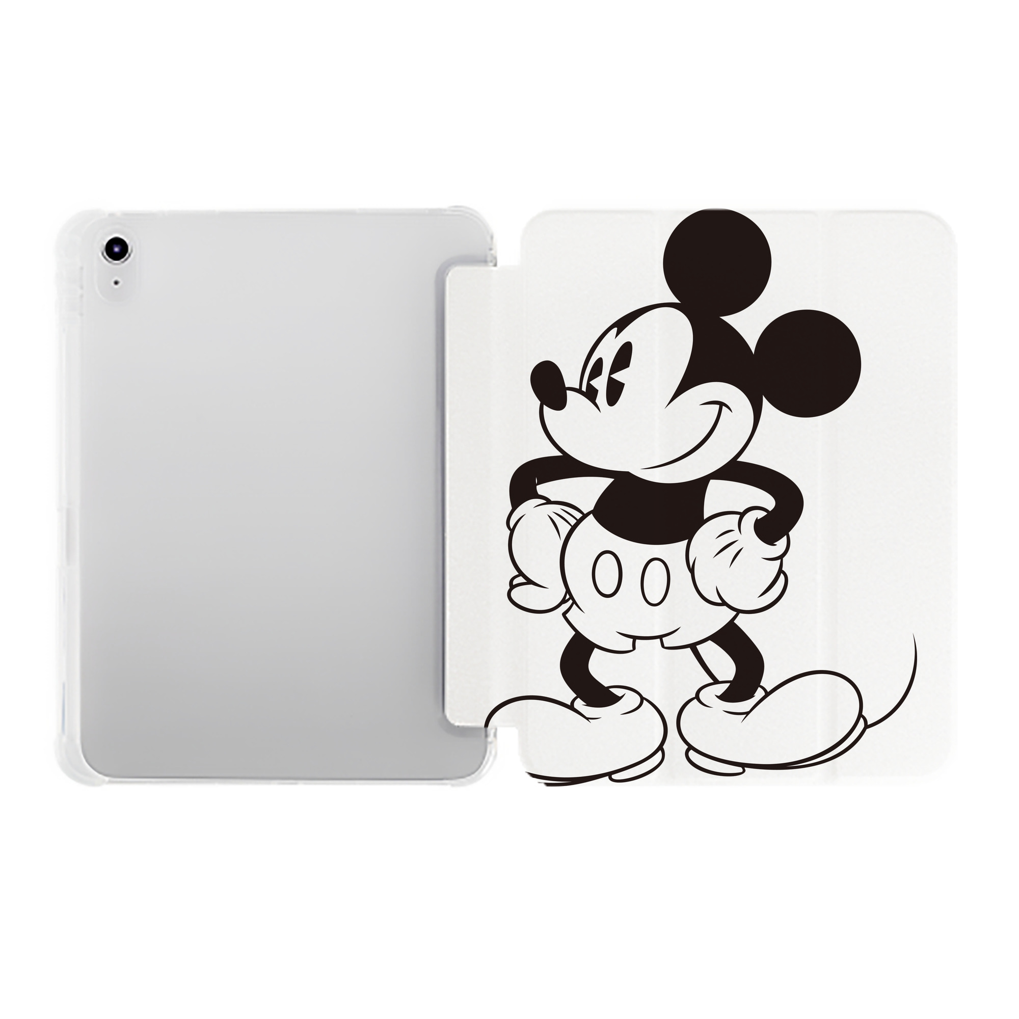 （画像用） ミッキーマウス Mickey Mouse IPad ケース ペン収納付き 三つ折りスタンド PUレザー×シリコン 対応機種9.5/10.5/10.9インチ